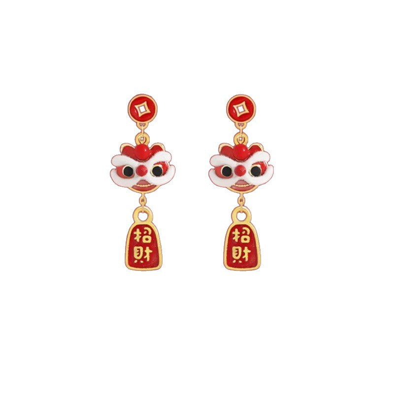 Women's Life Red Veet Pony Pearl For Niche Design Atmosphere Unique Stud Earrings