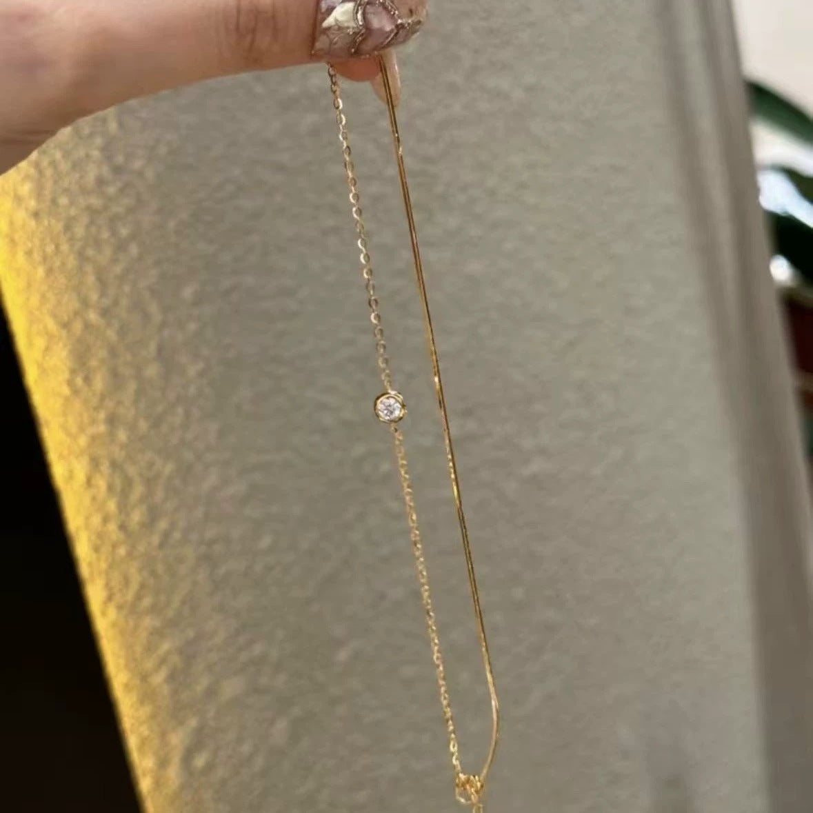 Gold Micro Inlaid Zircon Bubble Light Bracelets