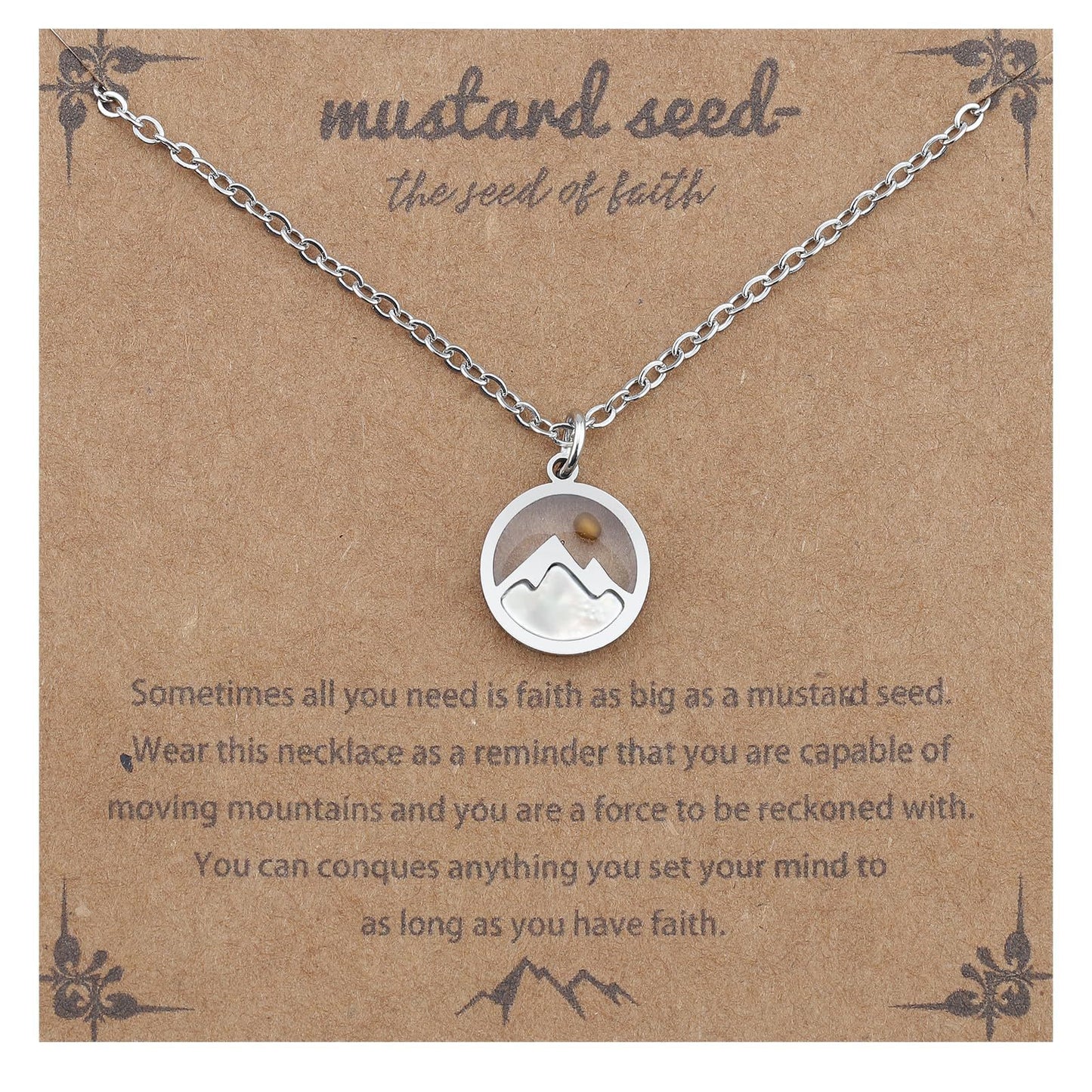 Women's & Men's Cabbage Seed Oval Stainless Steel Couple Necklaces
