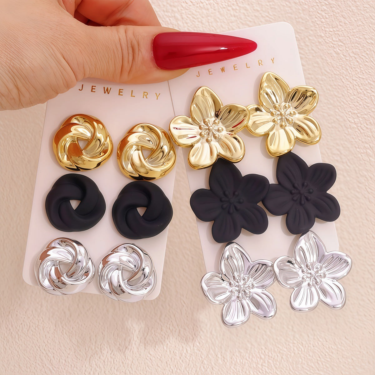 Simple Graceful Style Floral Elements Versatile Rings