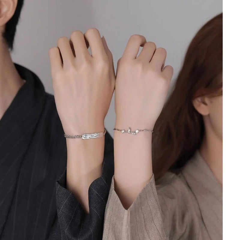 Has Met Locust Bird Couple Simple Design Valentine's Day Gift Bracelet
