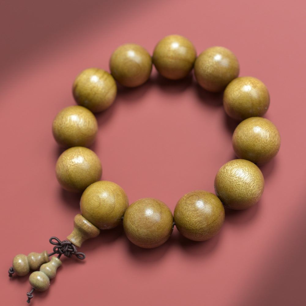 Men's S. Lee Natural Crafts Phoebe Gold Silk Water Ripple Wooden Bracelet