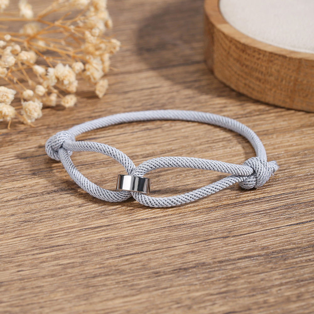 Men's Milan Rope Sliding Adjustable Braided Winding Chain Stainless Bracelets