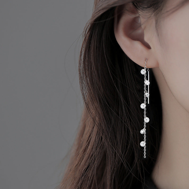 Tassel Female Fairy Temperamental Design Zircon Earrings