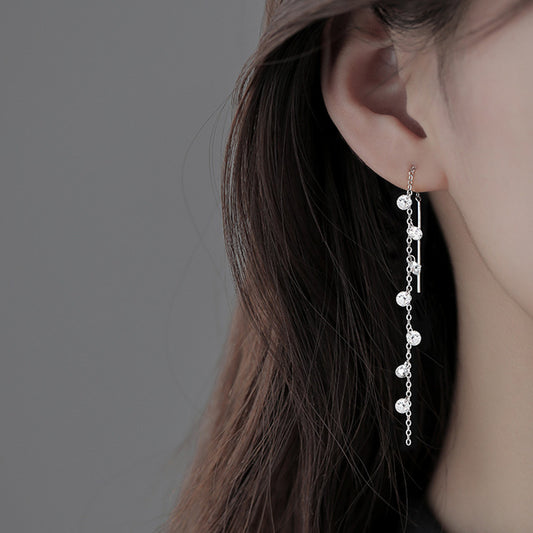 Tassel Female Fairy Temperamental Design Zircon Earrings