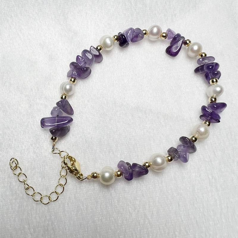 Freshwater Pearl With Crystal Gravel Live Broadcast Amethyst Bracelets