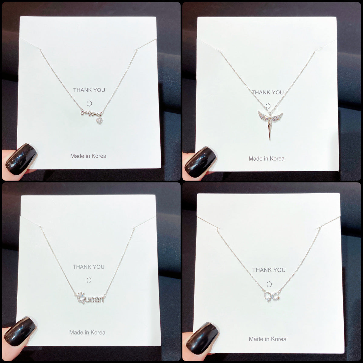 Women's Bow Fishtail Wings Clavicle Chain Super Long Color Necklaces