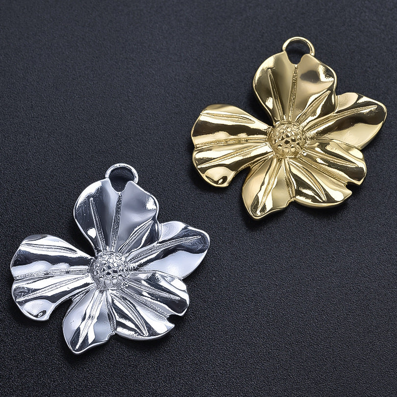 Stainless Steel Fashion Flower Irregular Accessories Pendants