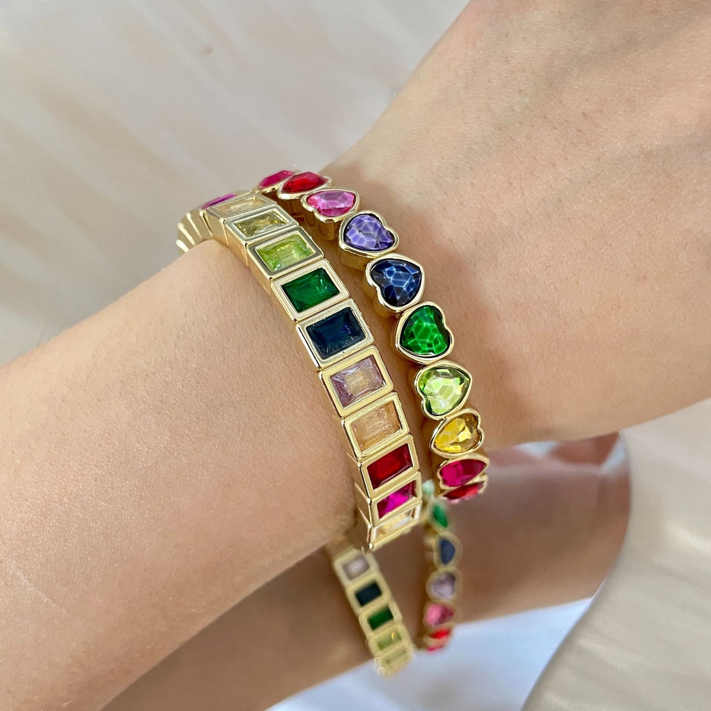Color Fashion Geometry Pattern Square Heart Bracelets