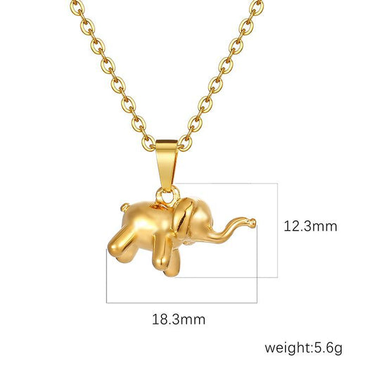 Women's Fashion Mini Stainless Steel Elephant High Sense Necklaces