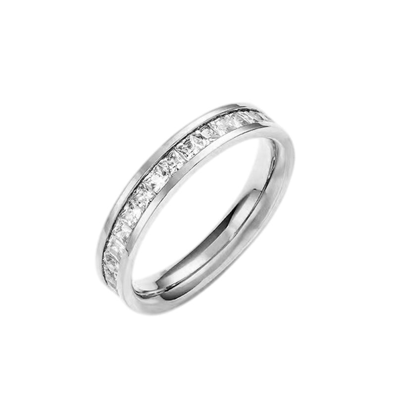 Female Light Luxury High Sense Little Finger Titanium Steel Design Ring