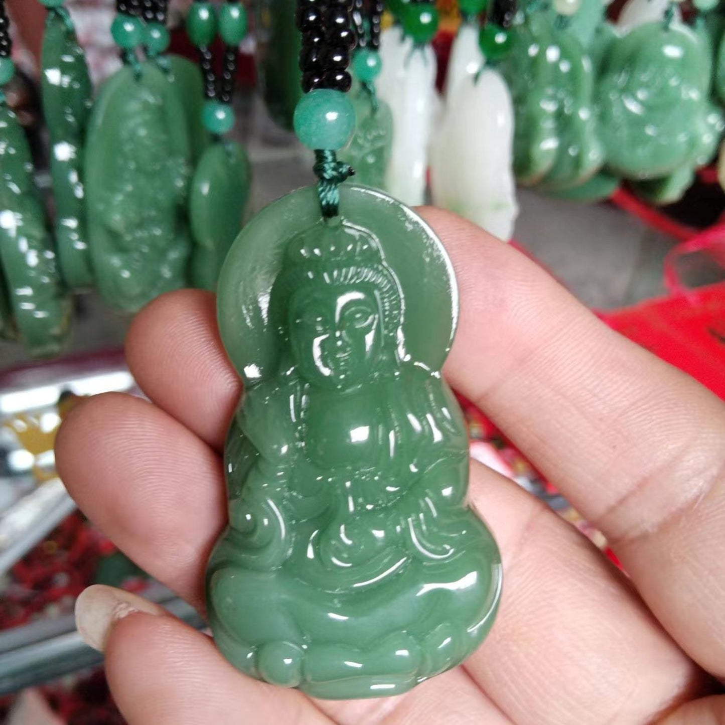 Women's & Men's Of Maitreya Buddha Activity Gift Glass Ornament Necklaces