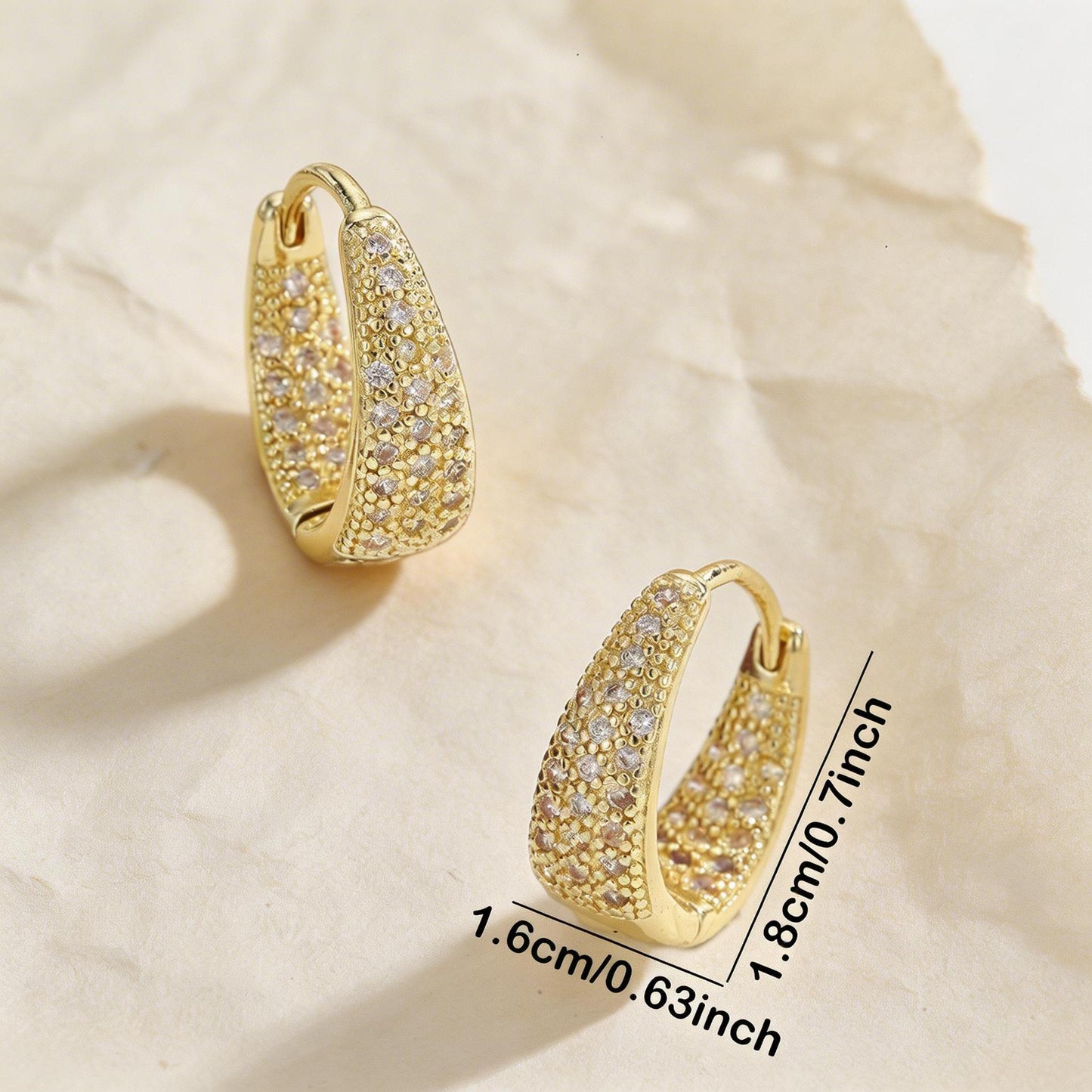Style Curved Full Zirconium Clip Light Luxury Zircon High Sense Earrings