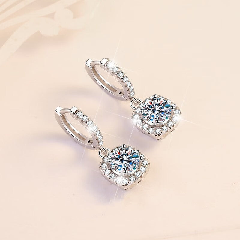 Exquisite Square Bag Ear Clip Full Earrings
