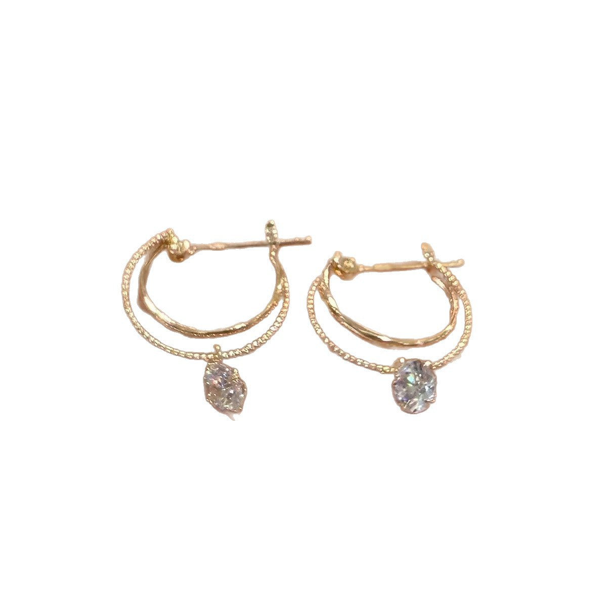 Women's Style Front Rear Wear Double Water Drop Zircon Light Luxury Earrings
