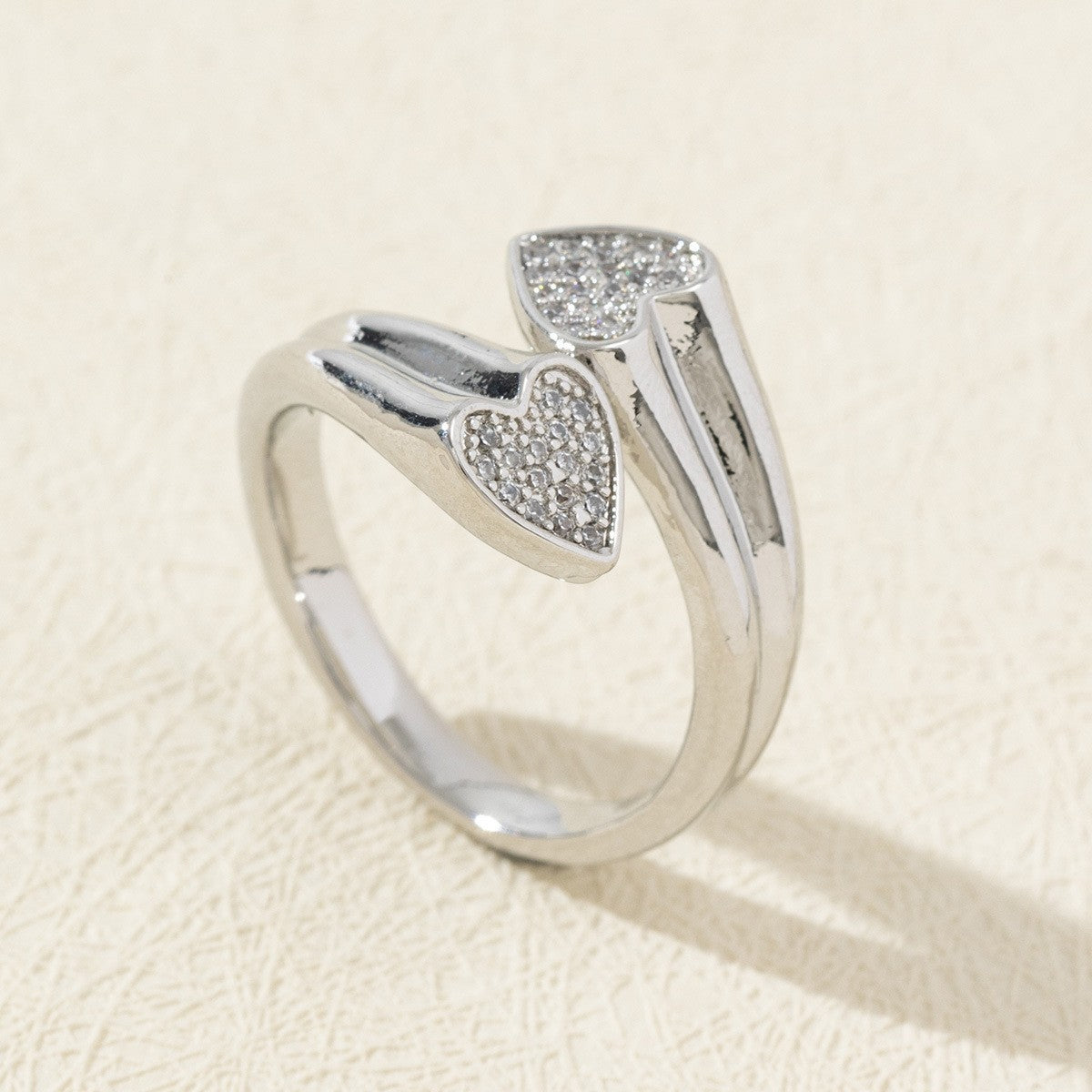 Cute Open Fashion Zircon Female Simple Ring