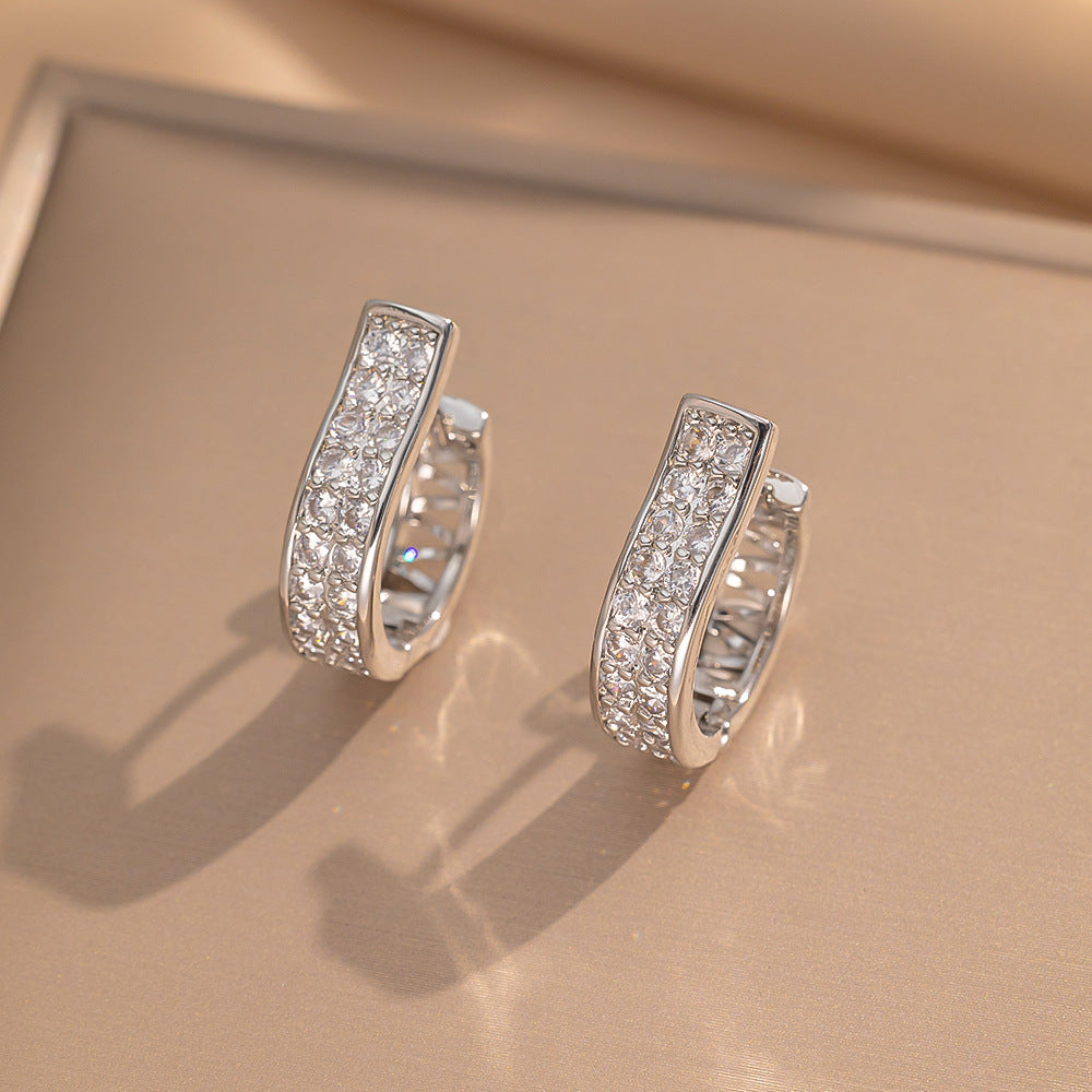 Simple Classic All Match Fashion Zircon Earrings