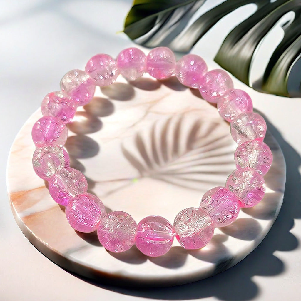 Purple Brushed Floral Beads Female Hand Toy Bracelet