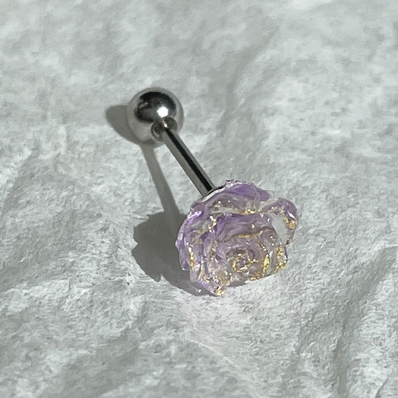 Color Titanium Steel Screw Buckle Piercing Lady Stud Earrings