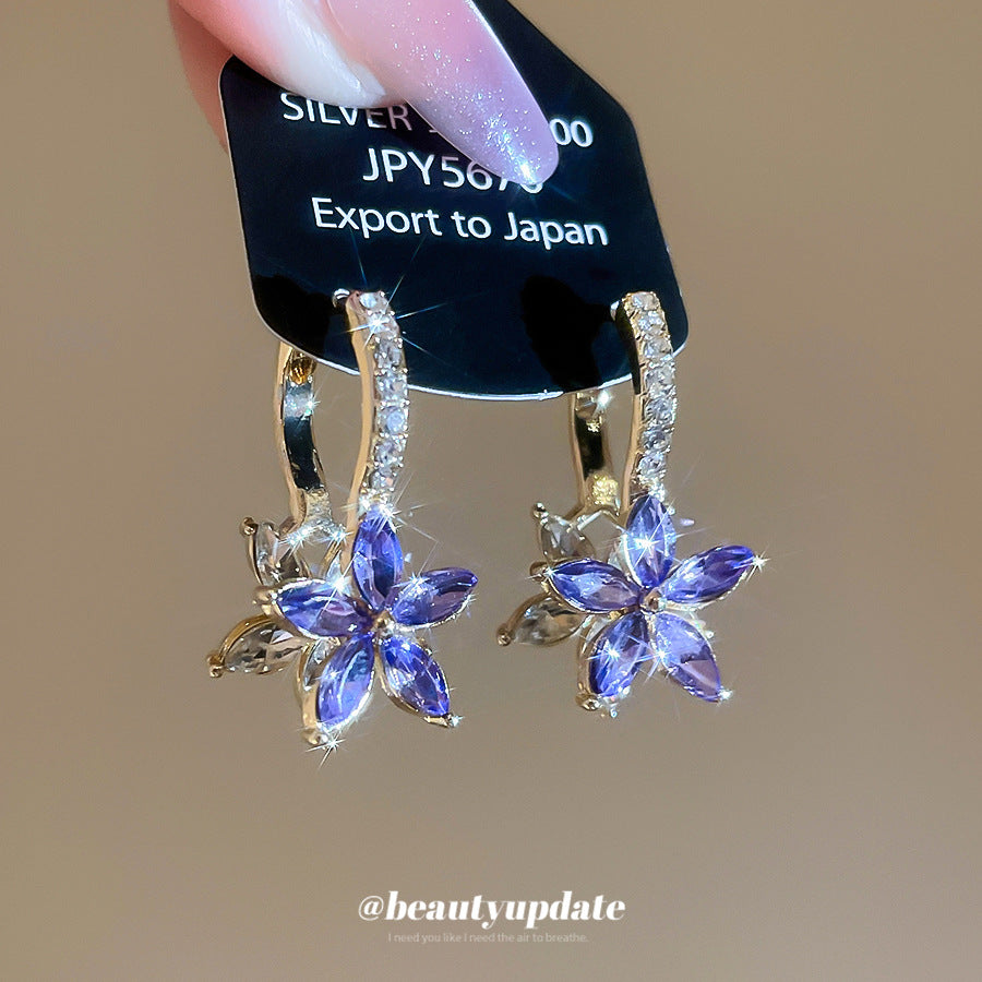 Flower Clips French Retro Fashion Delicate Light High Sense Ear Buckle