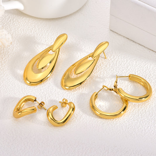 Women's Stainless Steel Light Luxury High-grade Exaggerated Design Sense Niche Gold Rings