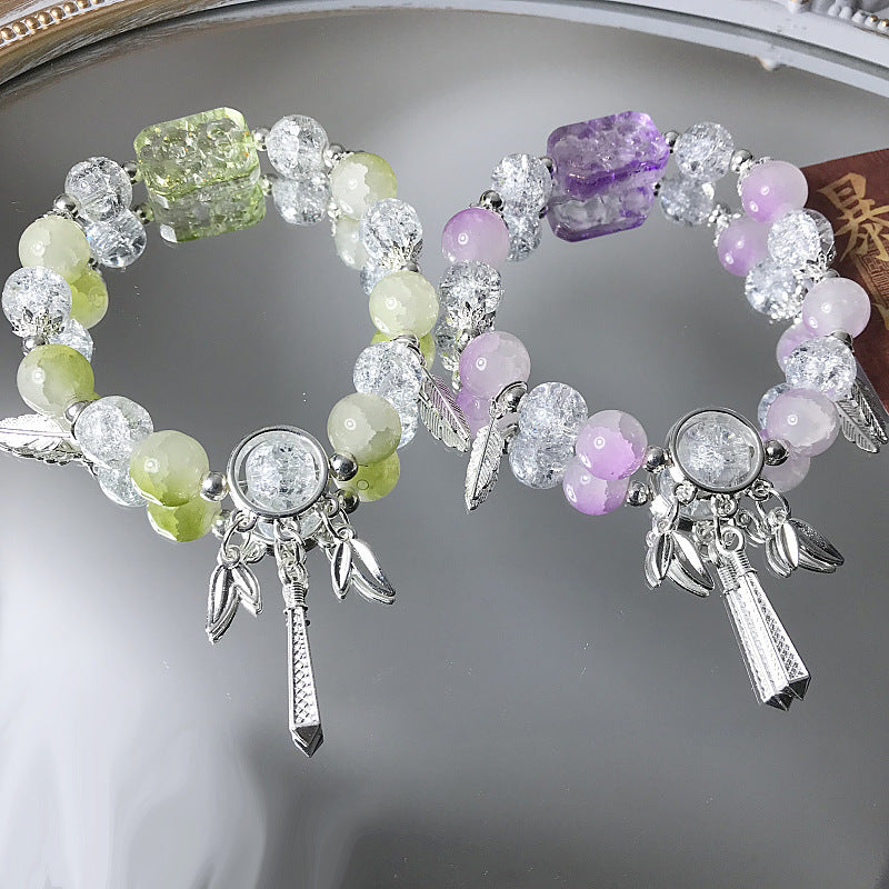 Sugar Crystal Glass Beaded Design Couple Bracelet
