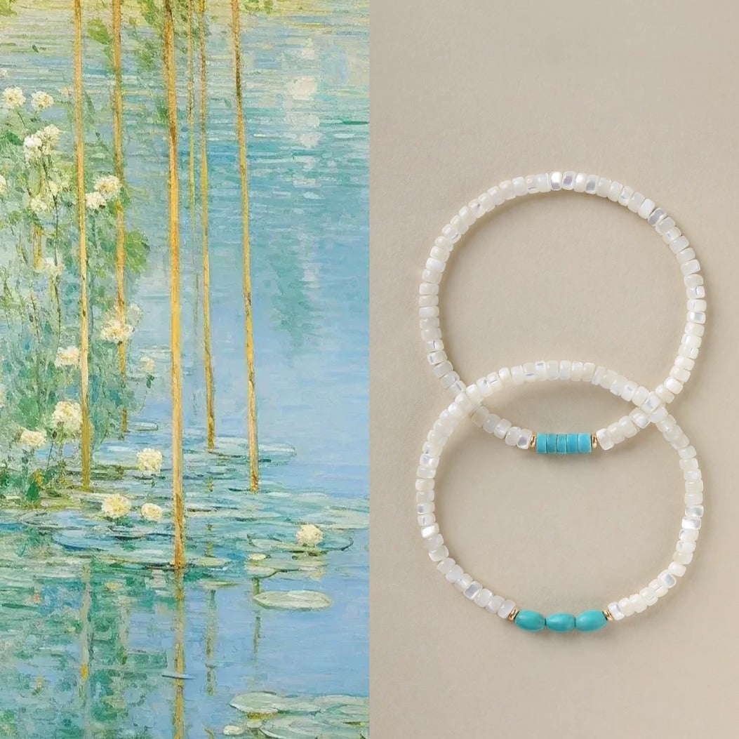 White Shell Magnesite Turquoise High-grade Artistic Bracelet