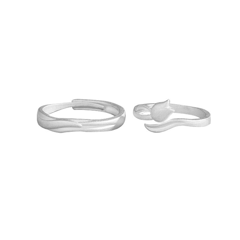 Women's & Men's Couple Simple Stylish Opening Design Long Rings