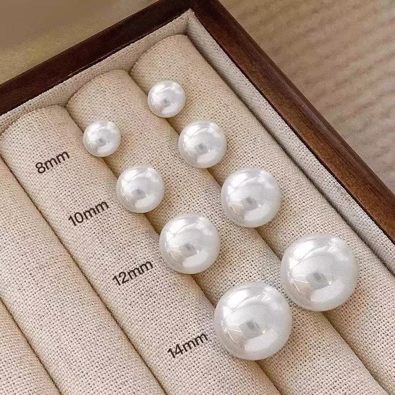 Women's Flat Round Steamed Bread Pearl High-grade Earrings