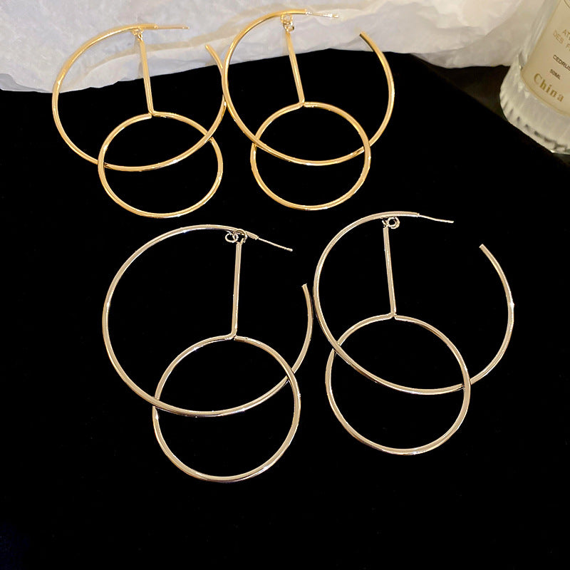 Women's Sier Pin Ear Personalized Minority Elegant High-grade Geometric Earrings