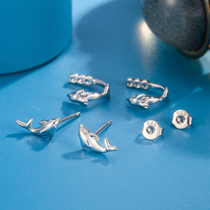 Dolphin Ear Rear Female Minority Design High Earrings