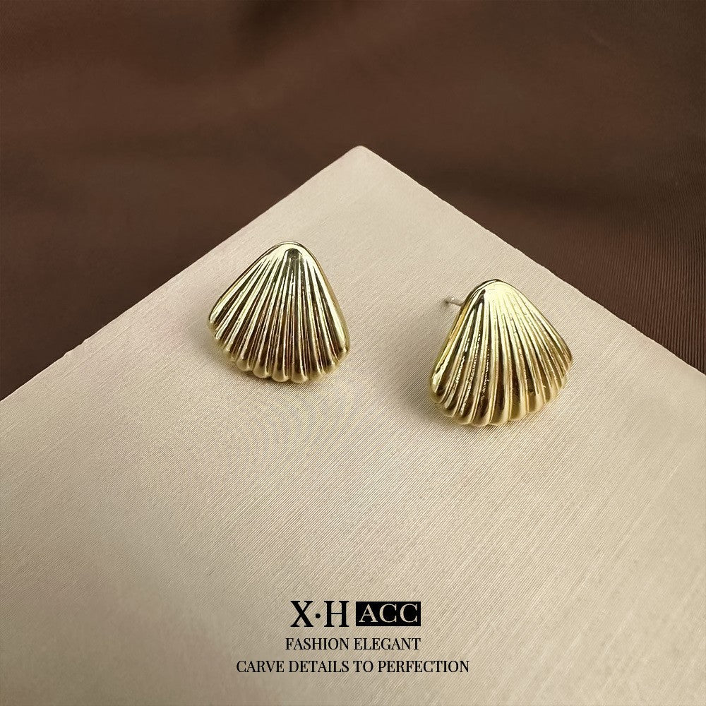 Fashionable Metal Texture Light Luxury Simple Earrings
