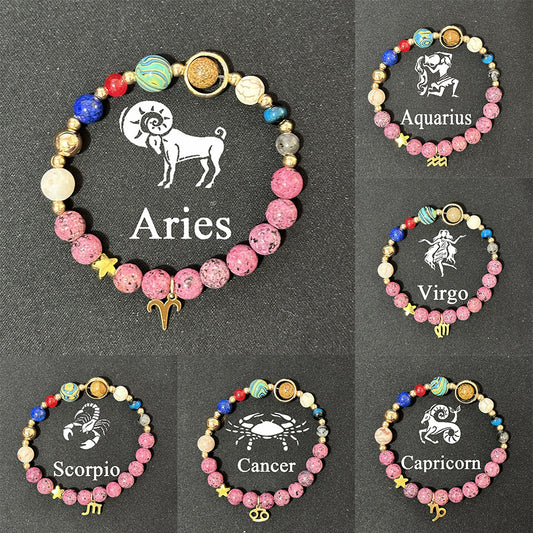 Planets Twee Constellation Stainless Steel Pink Hemp Pendants