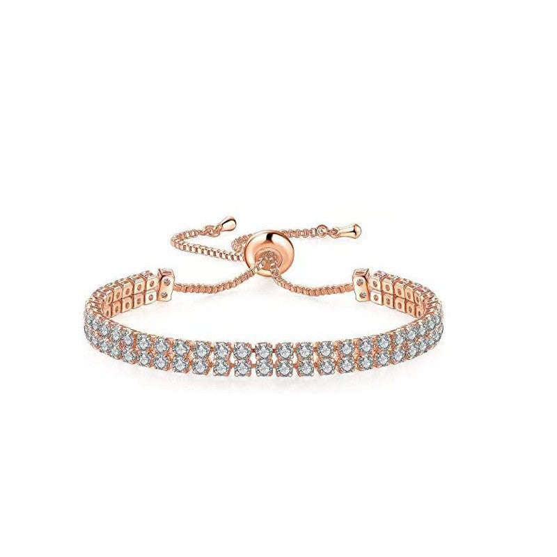 Suit Zircon Tennis Pull Single Row Diamond Bracelet