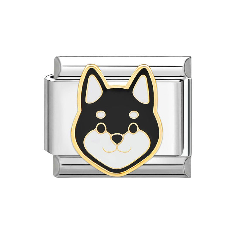 Hot Stainless Steel Italian Module Puppy Pattern Free Bracelet