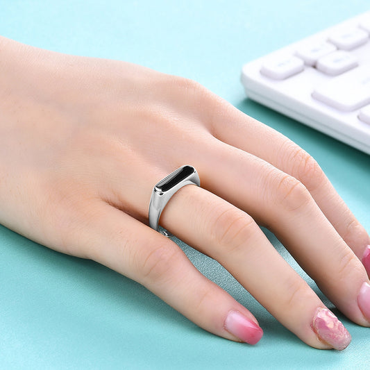 Women's Fashion Cast Stainless Steel With White Rings