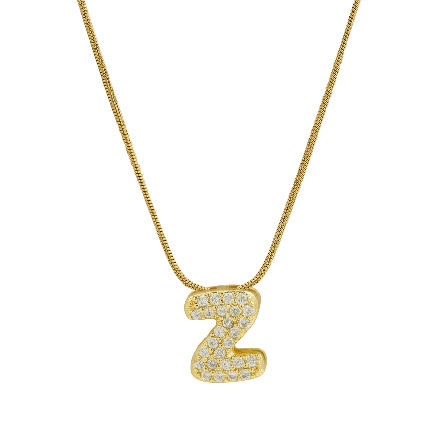 Women's Small Letters Stainless Steel Snake Chain Pendants