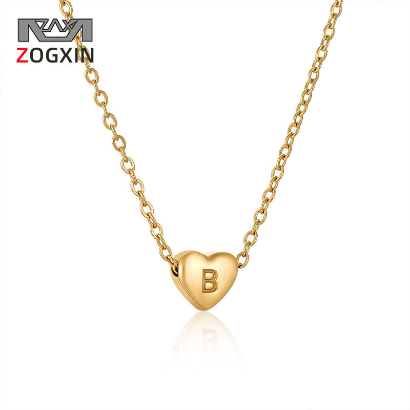 Heart Letter Female Titanium Shaped Niche Necklaces