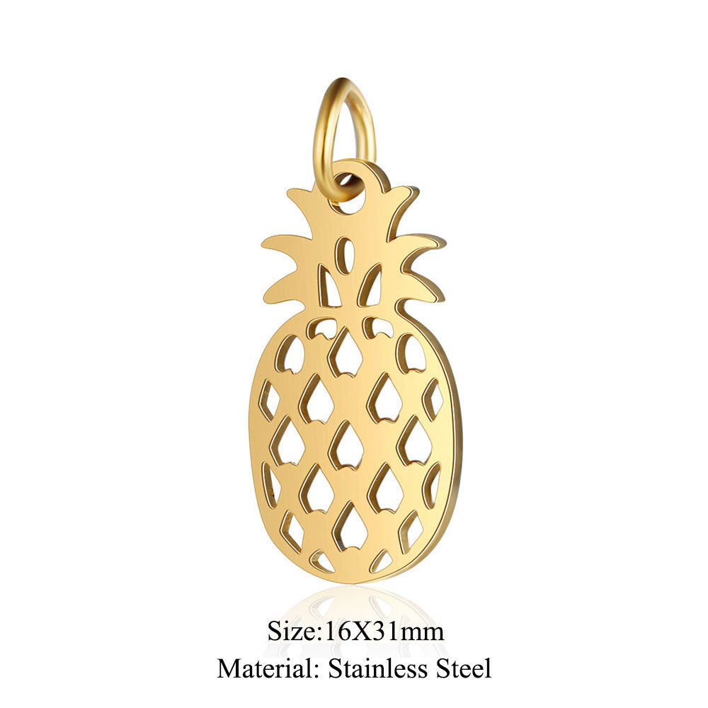 Steel Ornament Map Pineapple Gear Feather Bear Pendants