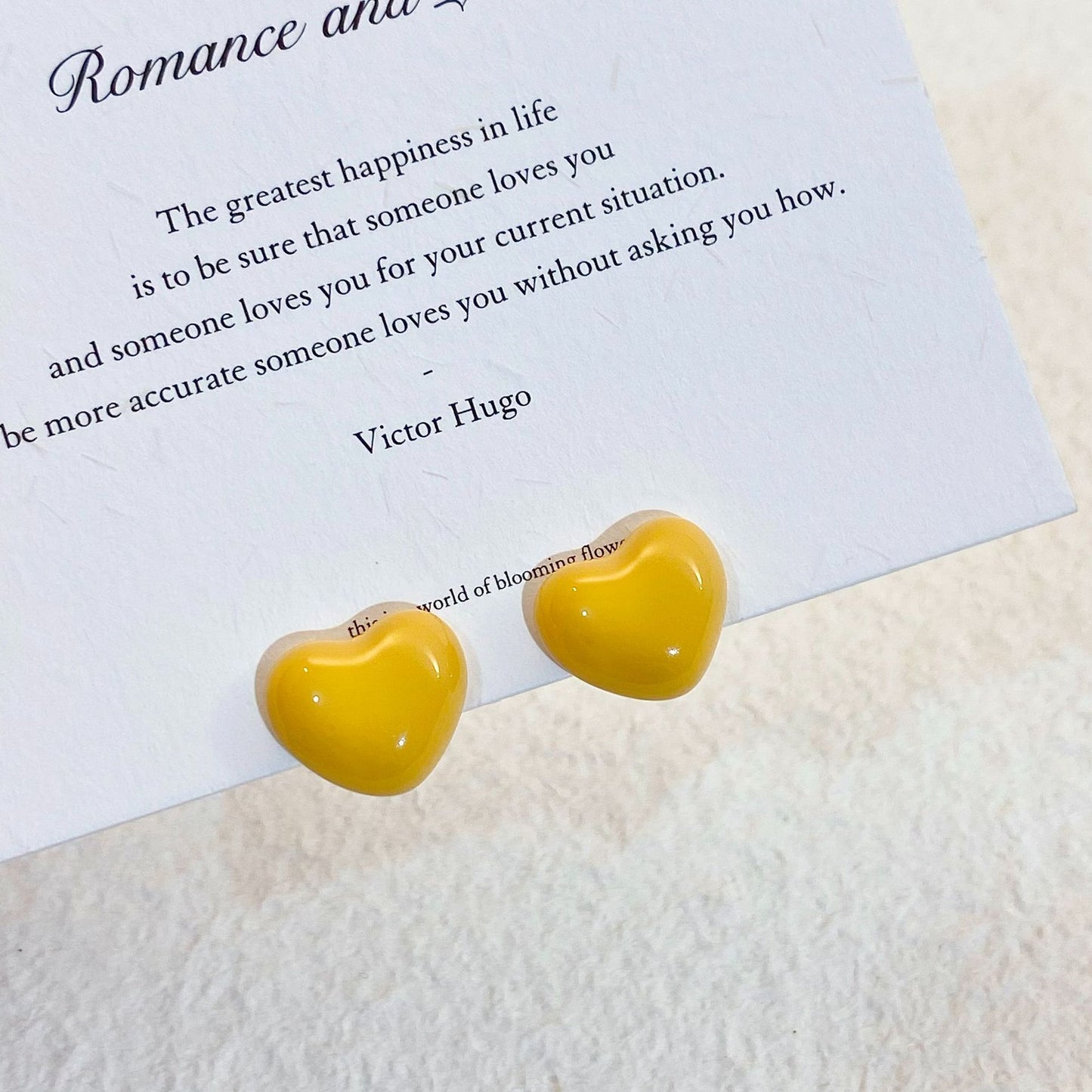 Plated Real Gold Ginger Flower Enamel Drip Glazed Female Sweet Earrings
