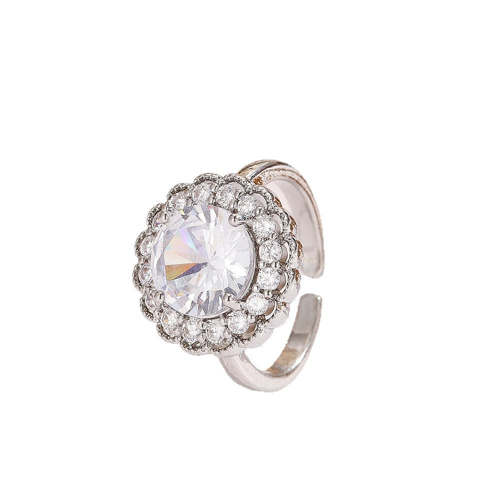 Beating Inlaid Zircon Diamond Affordable Luxury Fashion Heart-shaped Female Ring