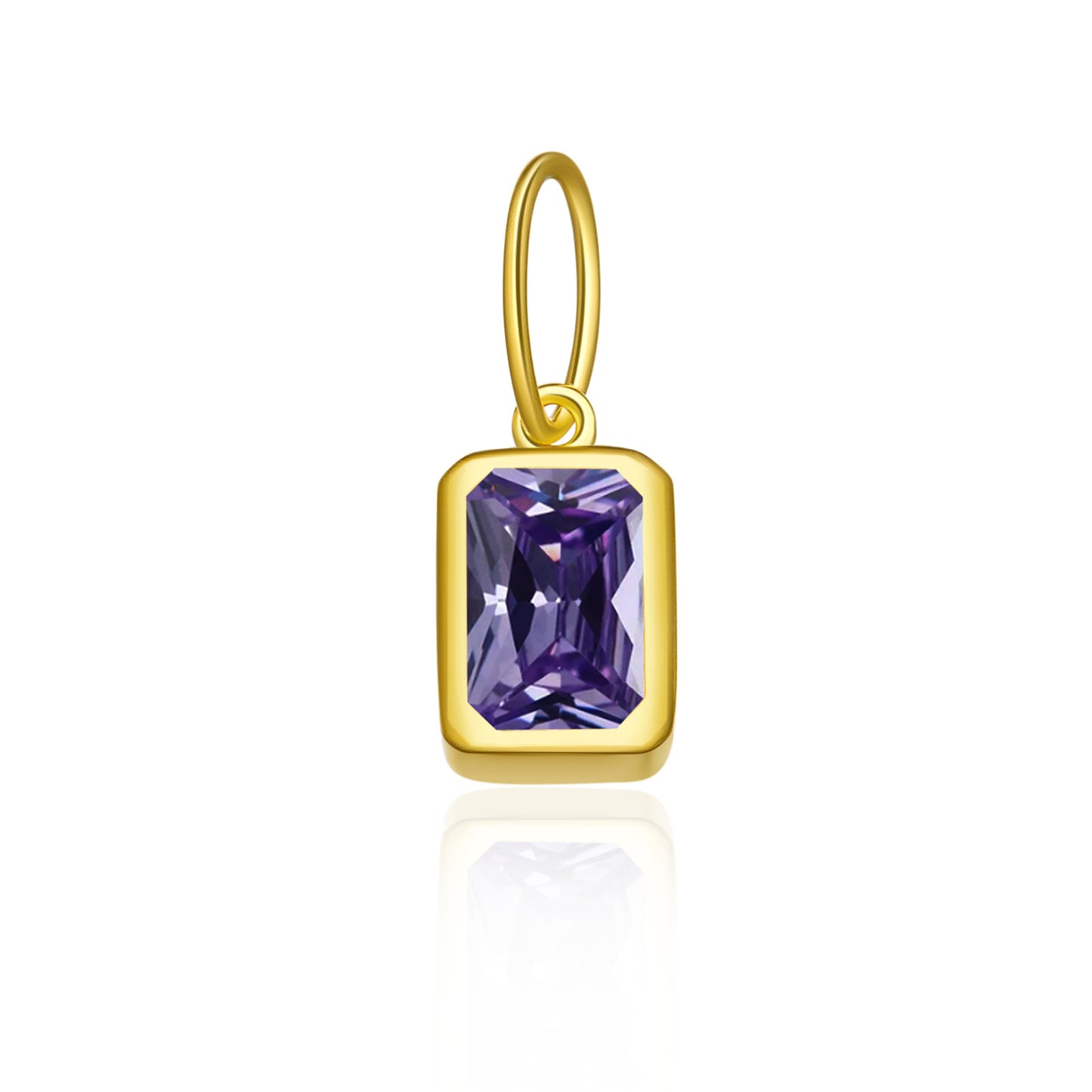 Women's Birthstone Sterling Sier Parts Square Zircon Pendants