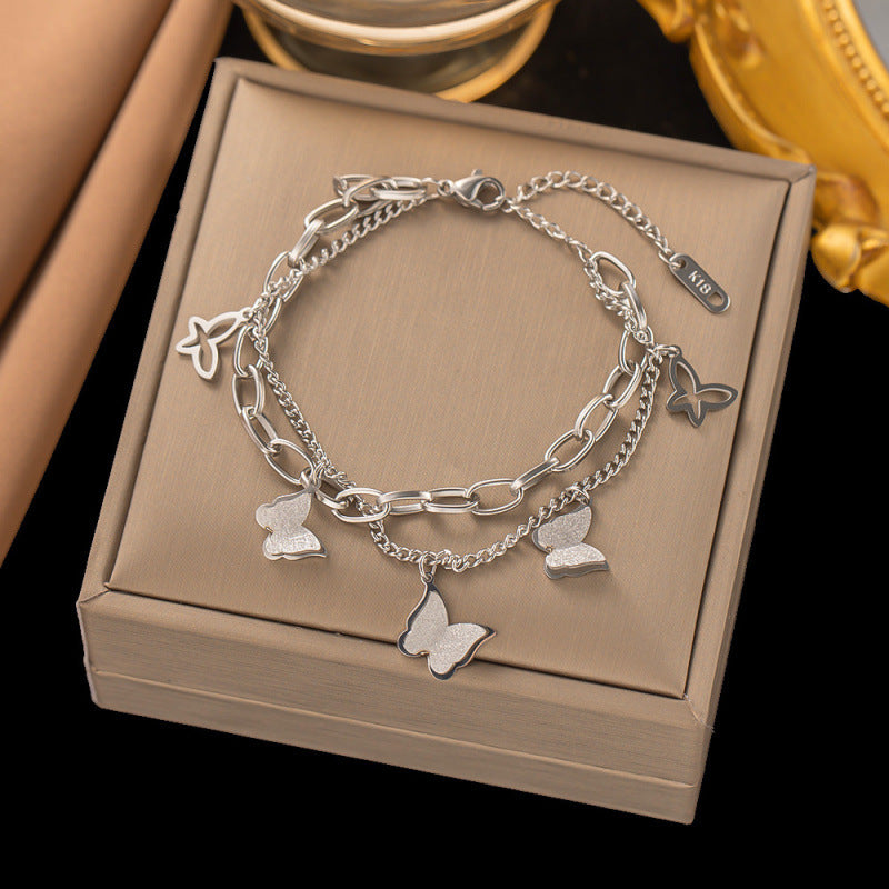 Titanium Steel Female Gold Fashion Light Luxury High Bracelets
