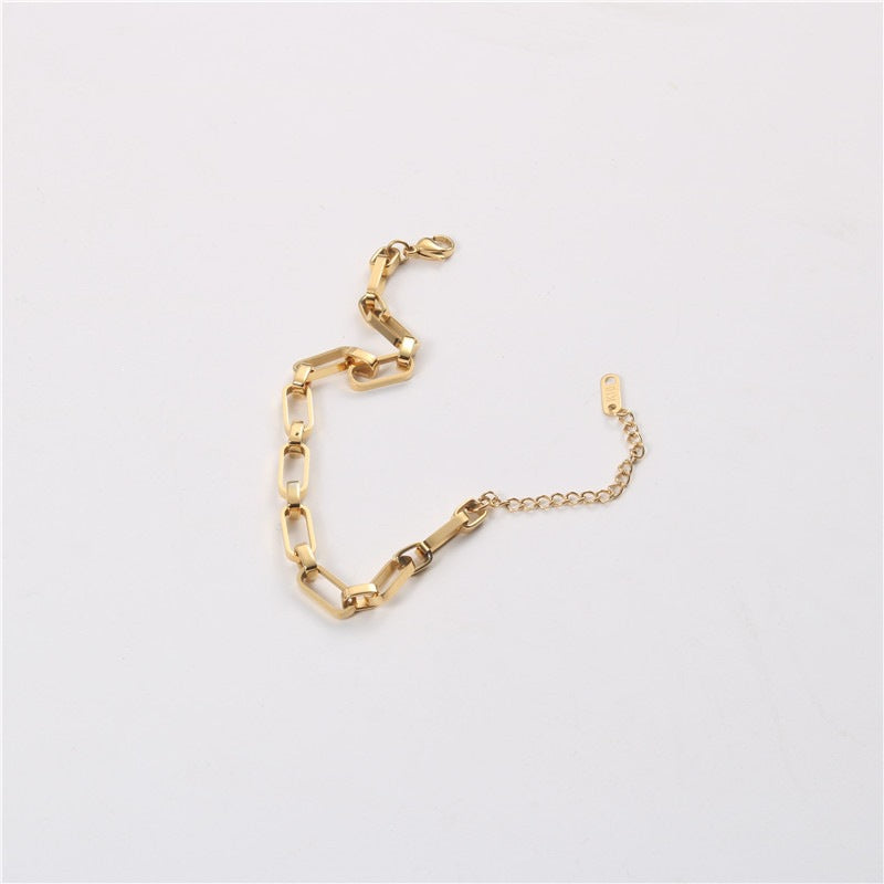 Love Female Designer Design Cold Style Titanium Steel Gold-plated Bracelet