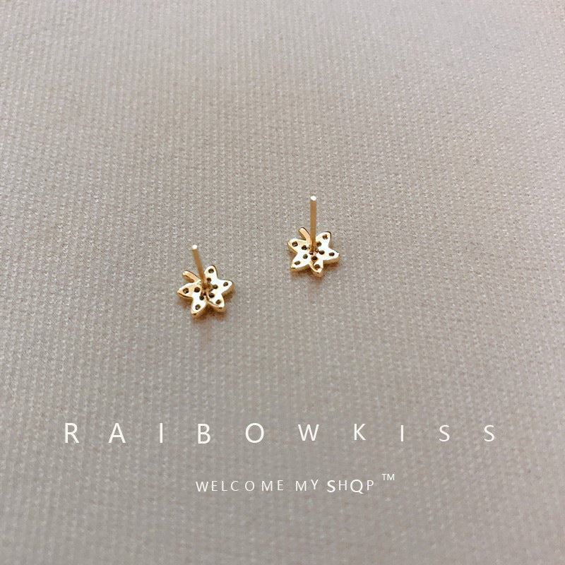 Women's Leaf Trendy Super Flash Zircon Cute Earrings