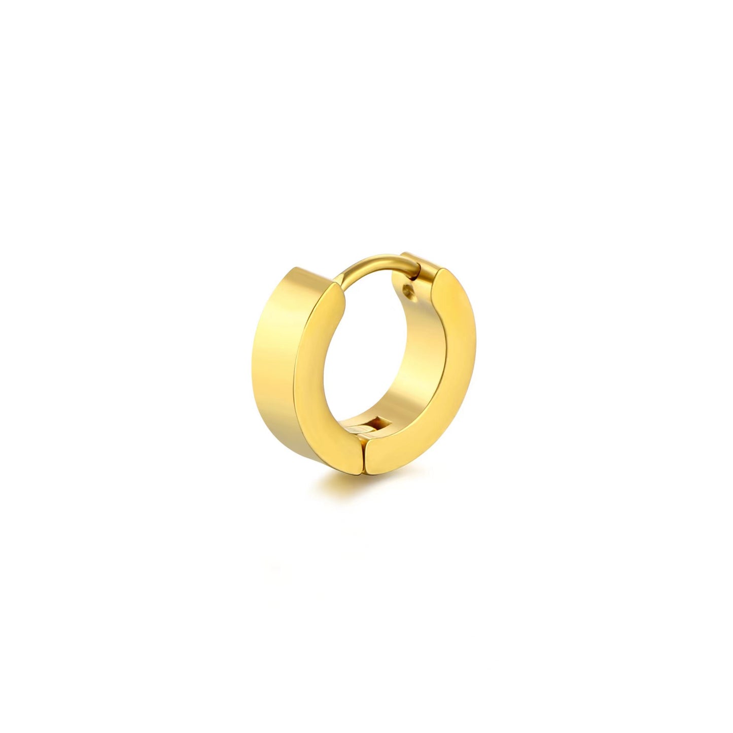 Women's & Men's Fashion Titanium Steel Glossy Simple Piercing Ear Buckle