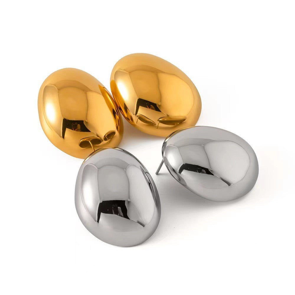 Plated Real Gold Exaggerated Light Luxury Female Niche Design Stud Earrings