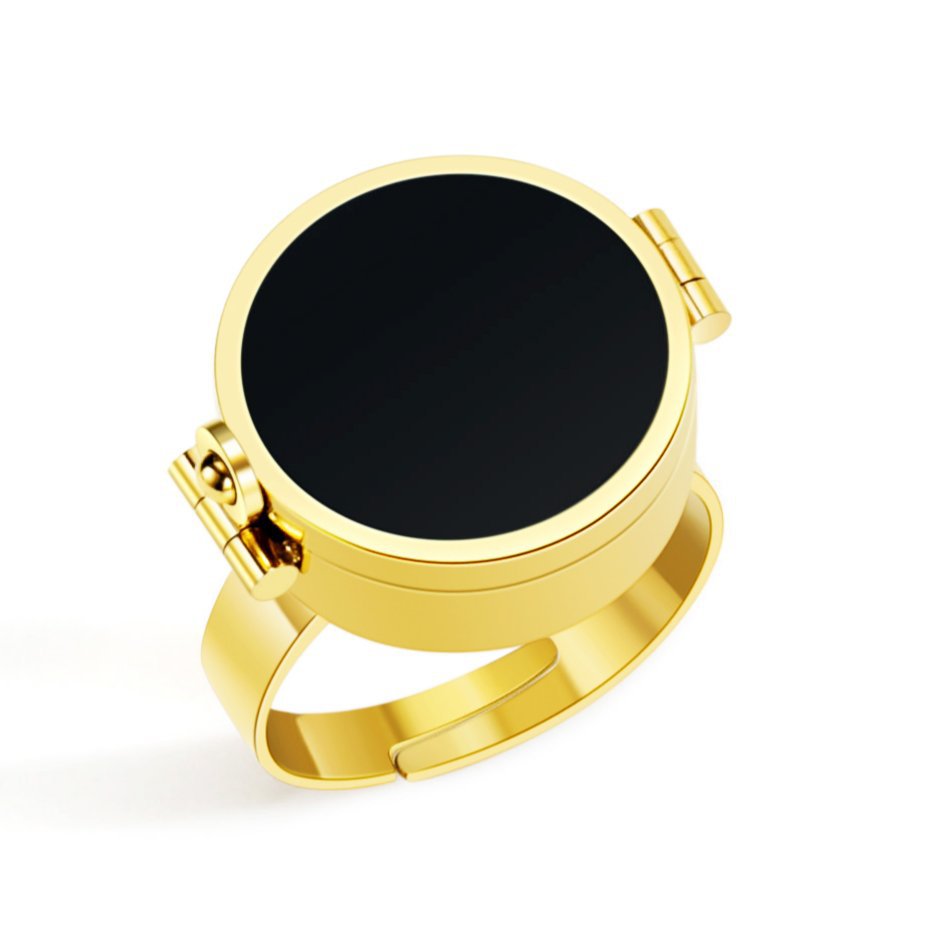 Storage Lipstick Titanium Steel Fashion Stainless Ring