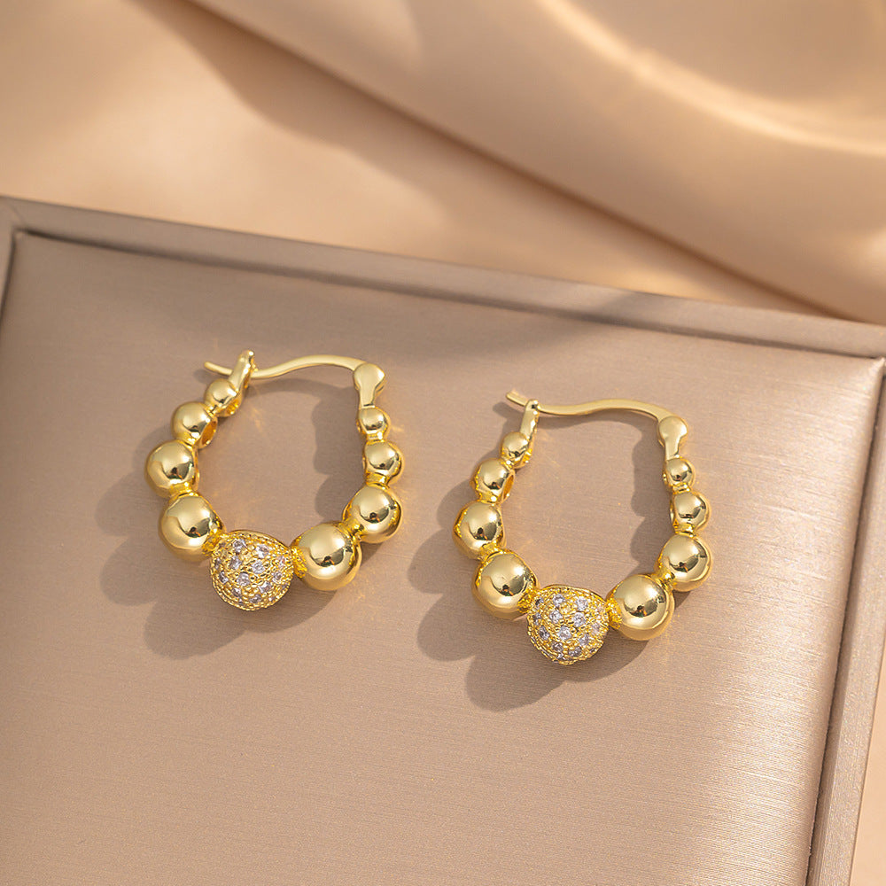 Simple Classic All Match Fashion Zircon Earrings