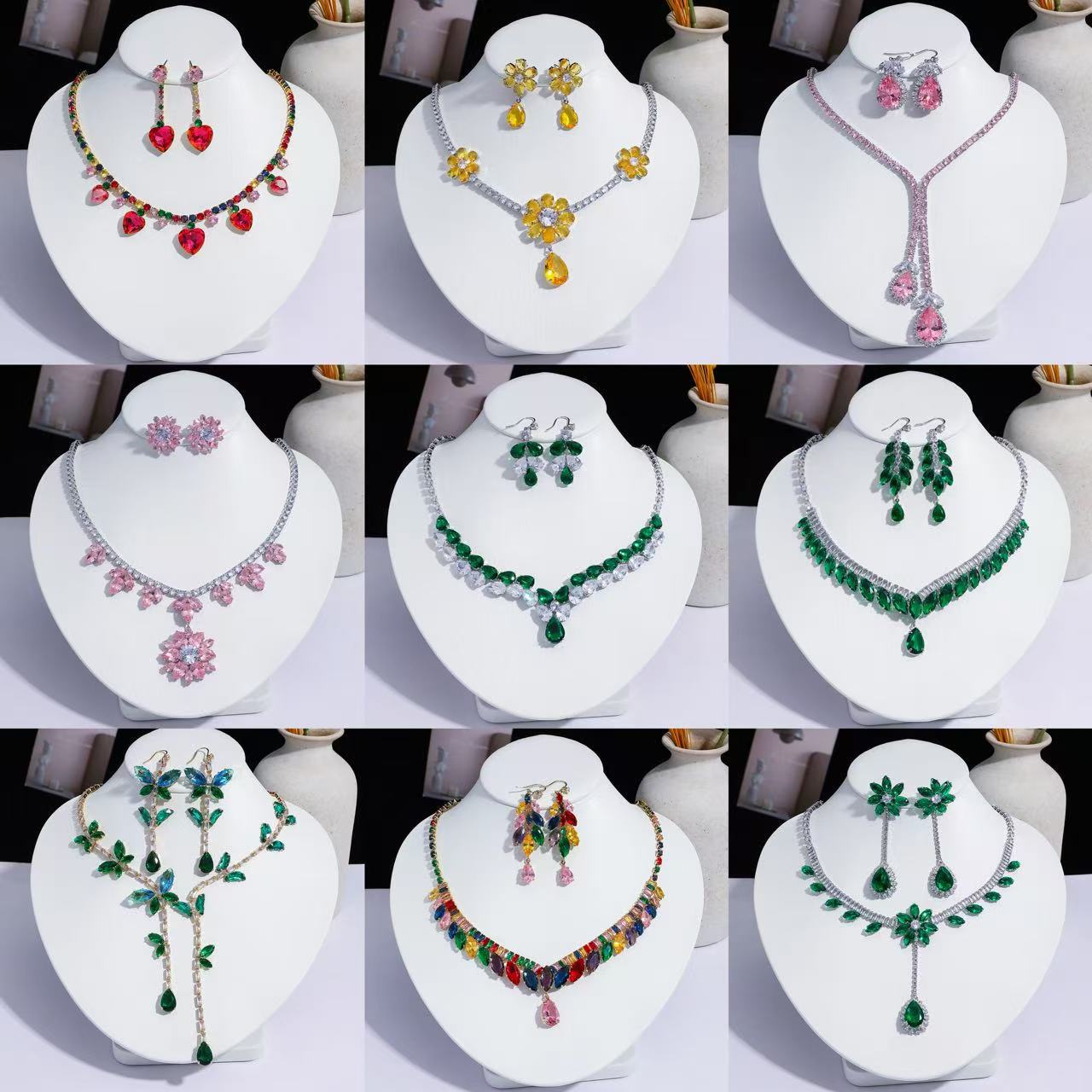 Fashion Trend Zircon Green Butterfly Tassel Necklace
